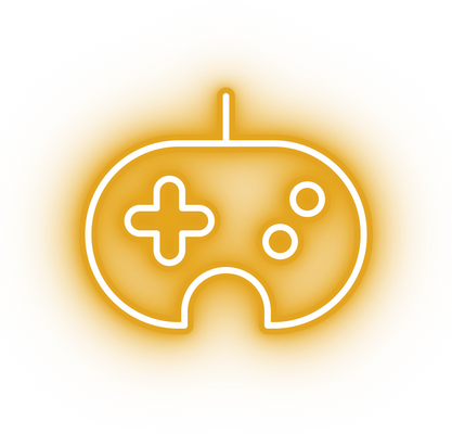 Neon yellow game controller icon